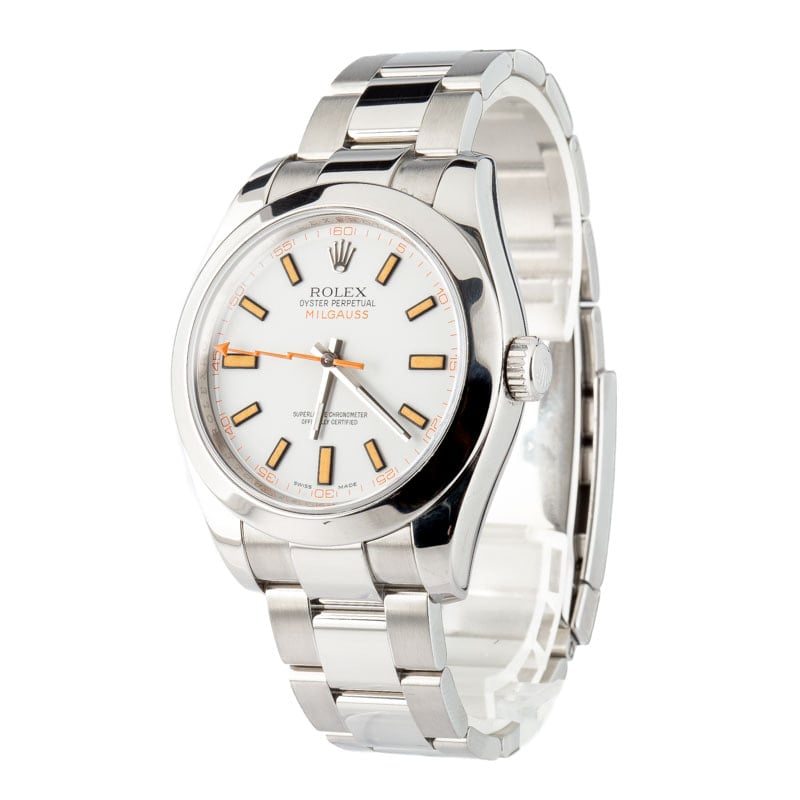 Rolex Milgauss 116400 White Superluminova Dial