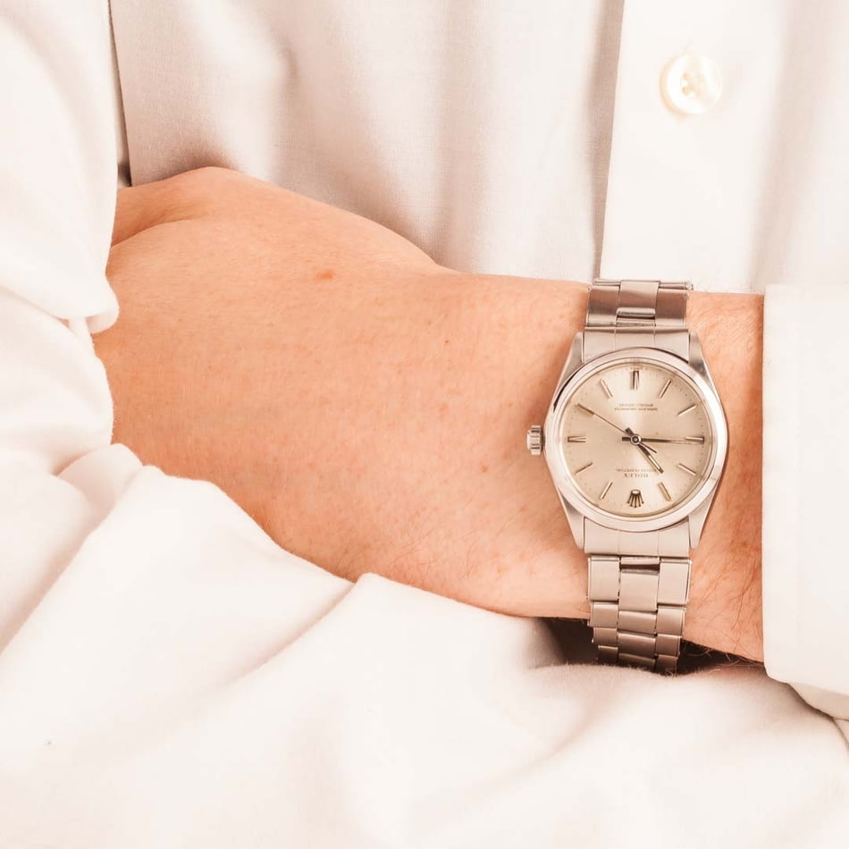 Pre-Owned Rolex Oyster Perpetual 1002 Silver Dial