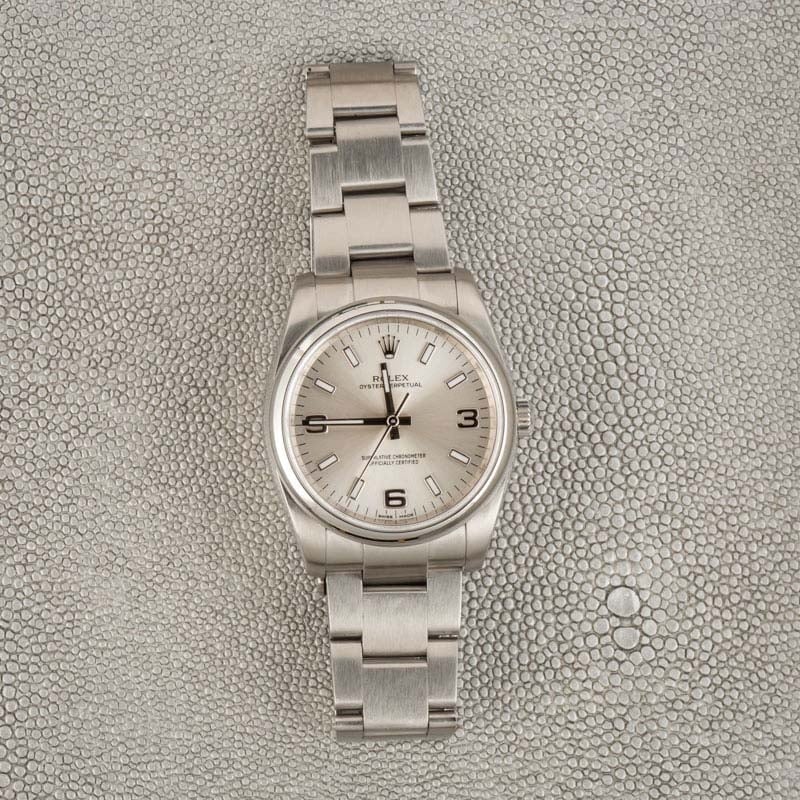 Rolex Oyster Perpetual 114200 Silver Dial
