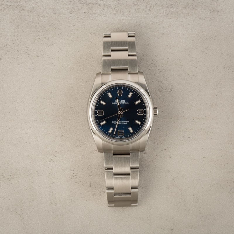 Men's Rolex Oyster Perpetual 114200 Blue Dial