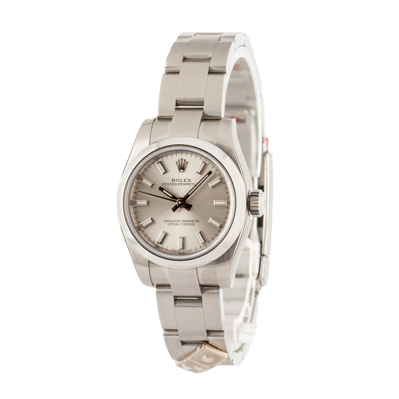 Ladies Rolex Oyster Perpetual Ref 176200 Silver Dial