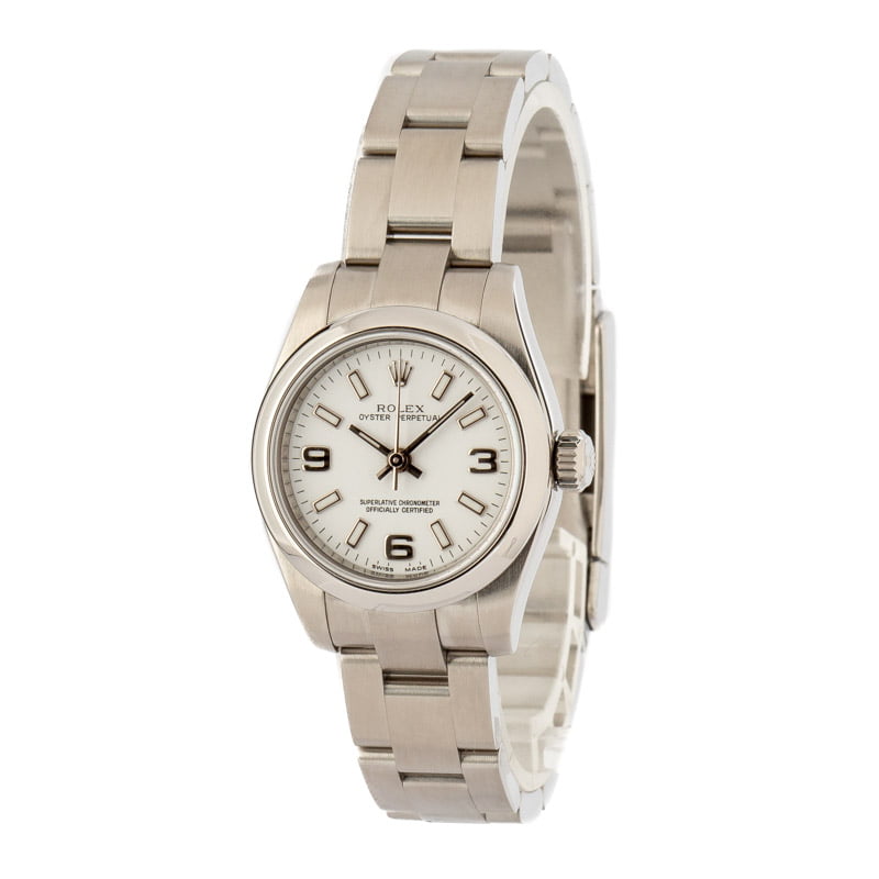 Pre Owned Ladies Rolex Oyster Perpetual 176200 White Dial