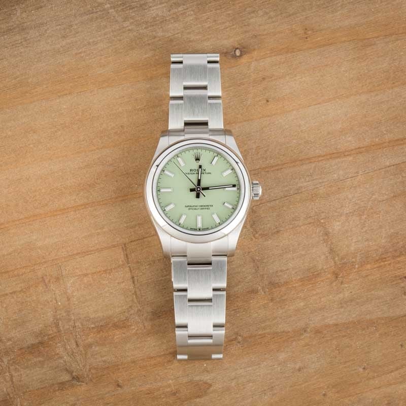 Rolex Oyster Perpetual 31 ref 277200 Pistachio Dial