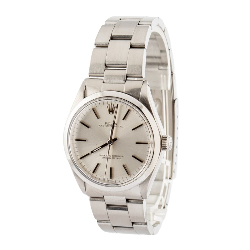 Rolex Oyster Perpetual 34 Ref 1002 Silver Dial