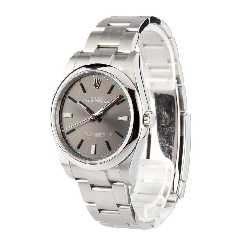 Rolex Oyster Perpetual Ref 114300 Dark Rhodium Dial