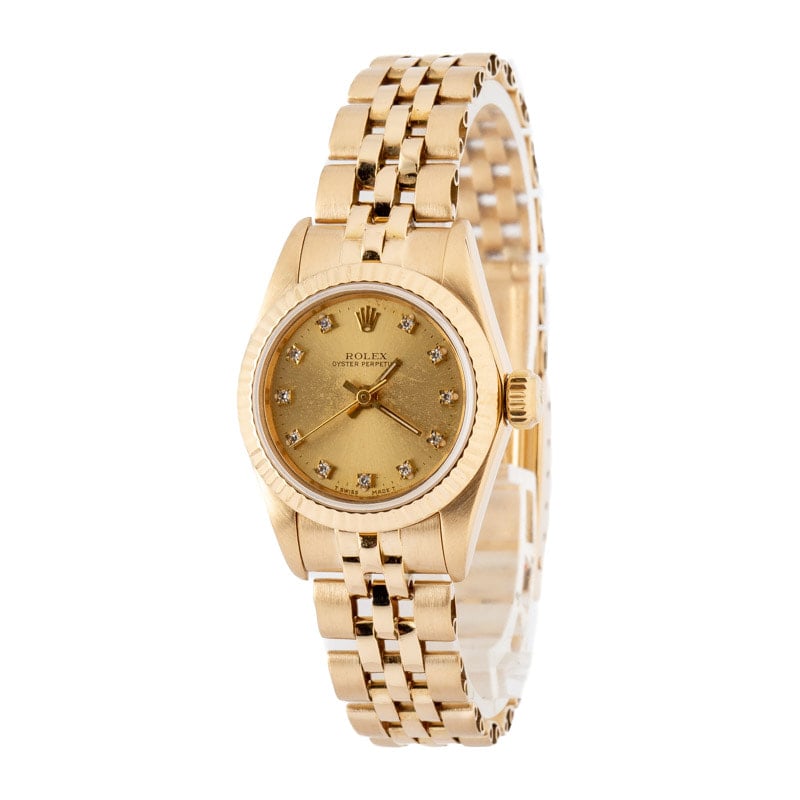Ladies Rolex Oyster Perpetual 67198 Yellow Gold