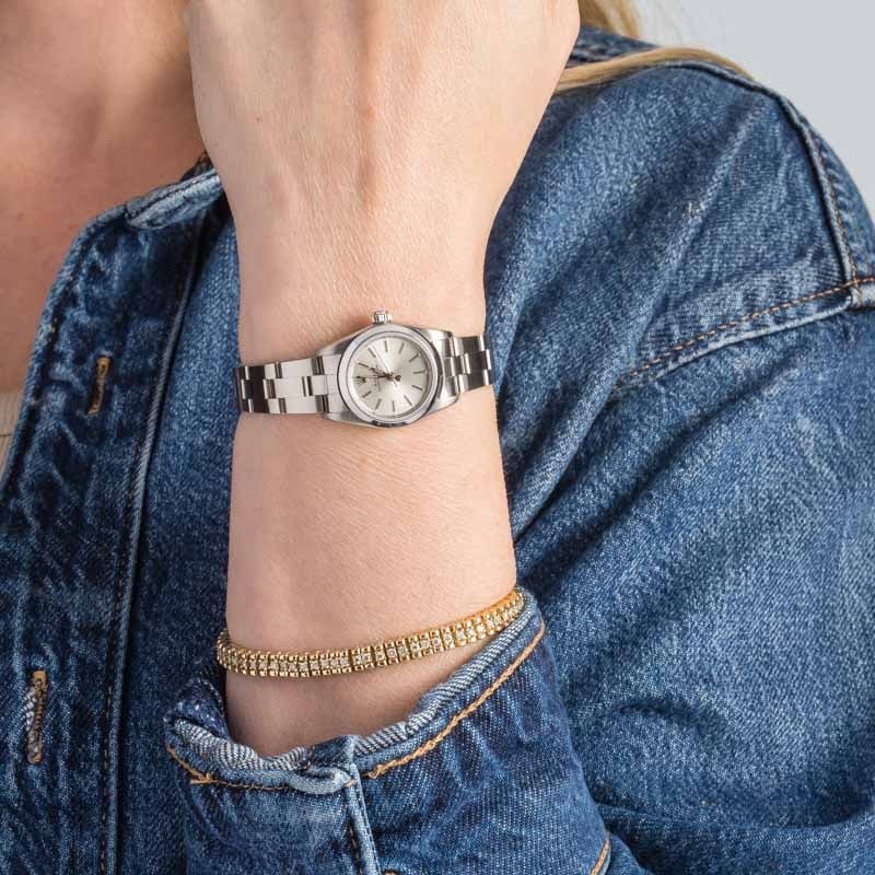 Ladies Rolex Oyster Perpetual Ref 76030 Silver Dial