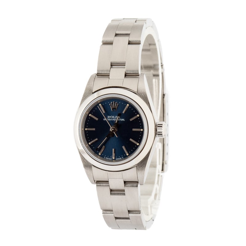 Ladies Rolex Oyster Perpetual 76080 Blue Dial