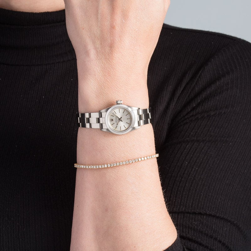 Rolex Lady Oyster Perpetual 67180 Silver Dial
