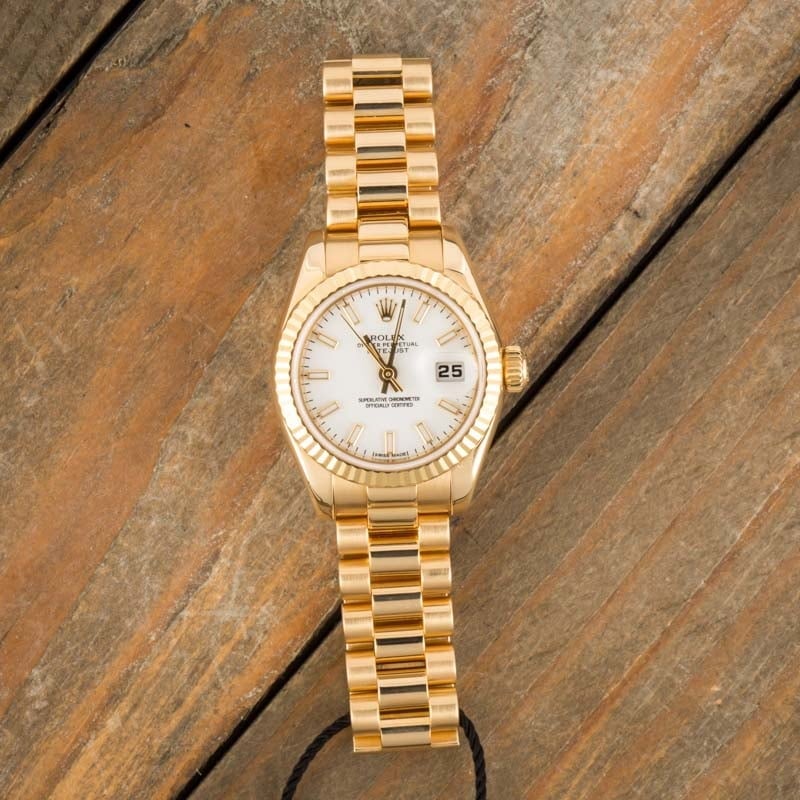 Ladies Rolex President 179178 18k Yellow Gold