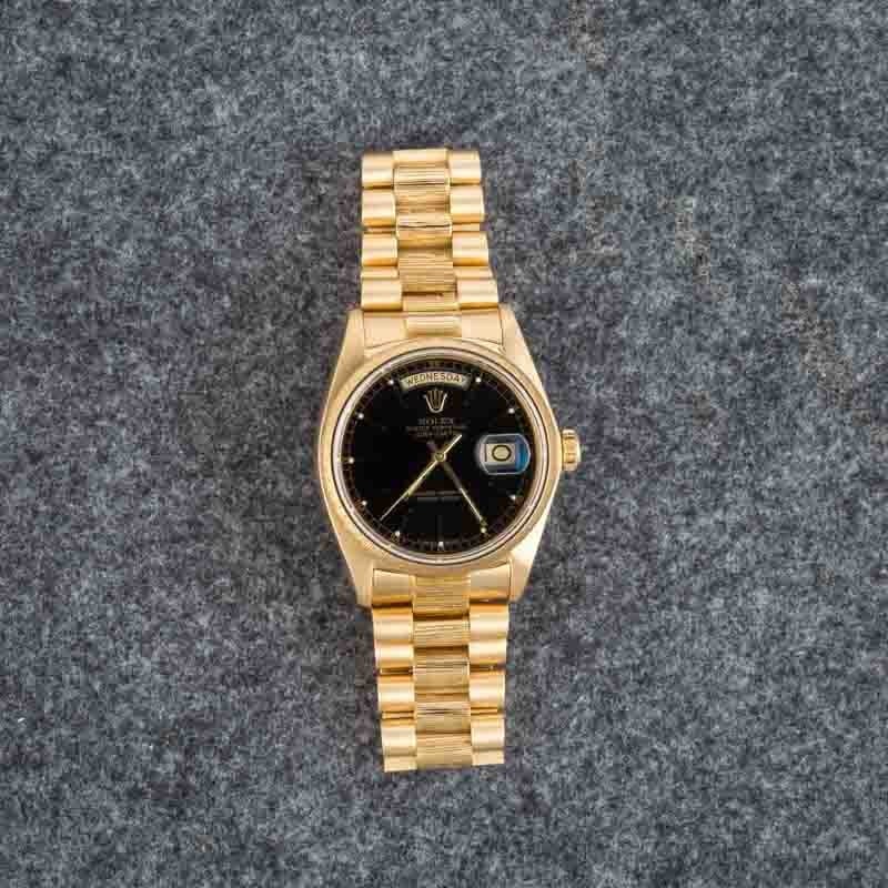 Rolex Day-Date 36 Ref 18078 Barked Finish Black Dial