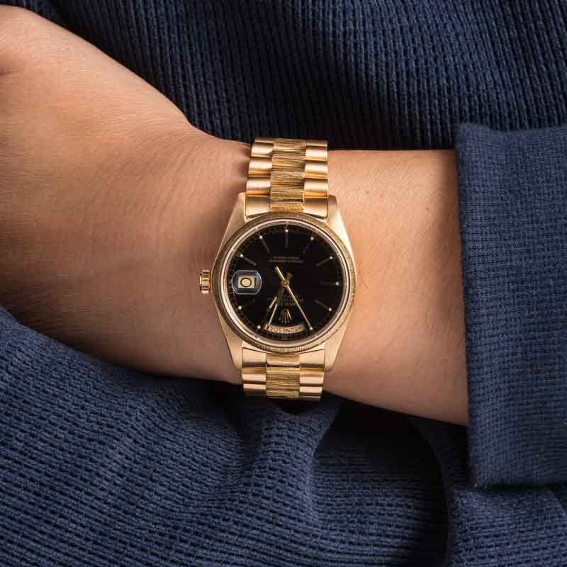 Rolex Day-Date 36 Ref 18078 Barked Finish Black Dial