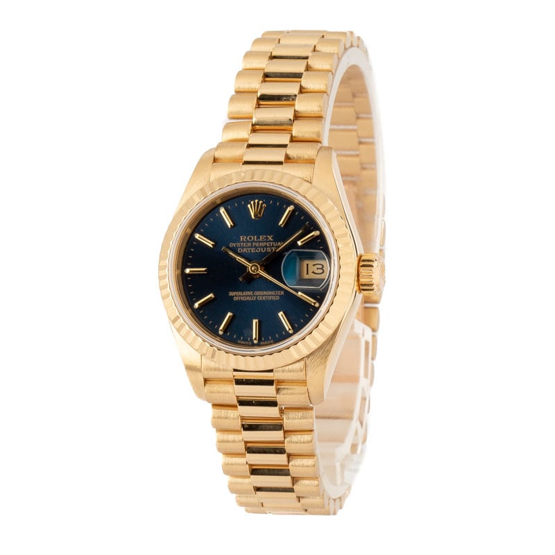 Ladies Rolex President 69178 Blue Dial