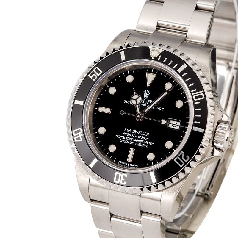 PreOwned Rolex Sea-Dweller 16600 Black Timing Bezel