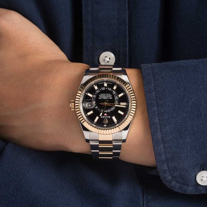 Pre-owned Rolex Sky-Dweller Ref 336933 Black Dial