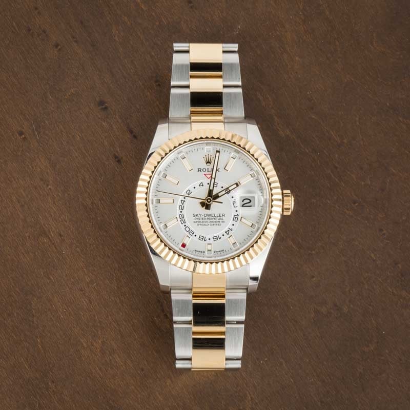 ALENCY WHTヒョウ NEW 2025 Rolex Sky-Dweller 42mm 336933 Jubilee White Dial