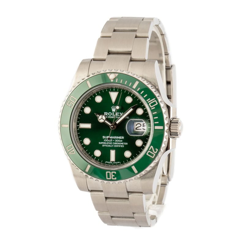 ROLEX 40mm Stainless Steel Submariner Green Ceramic Bezel - Hulk