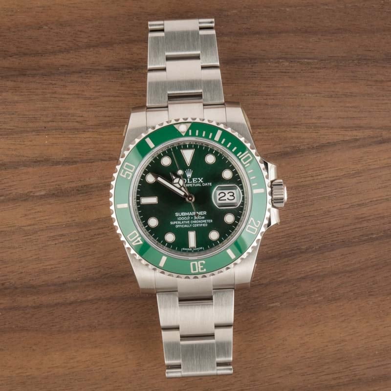 ROLEX Green Submariner Dial 116610LV Pre-Owned Condition ( GENUINE PART )