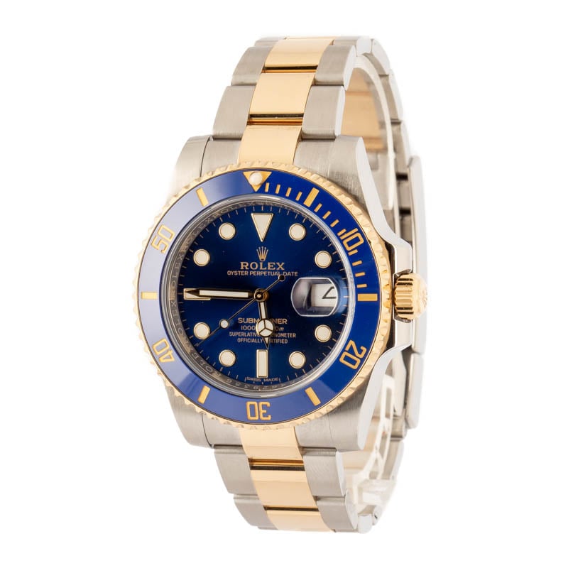 Pre-owned Rolex Ceramic Submariner 116613 Blue Bezel
