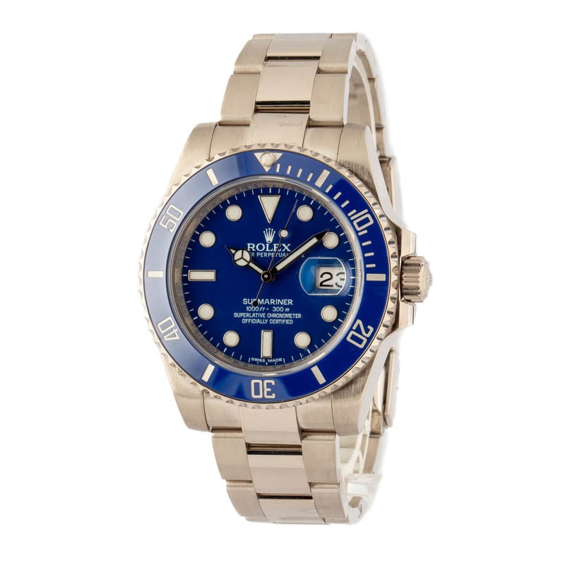 Rolex Submariner 116619 White Gold Smurf