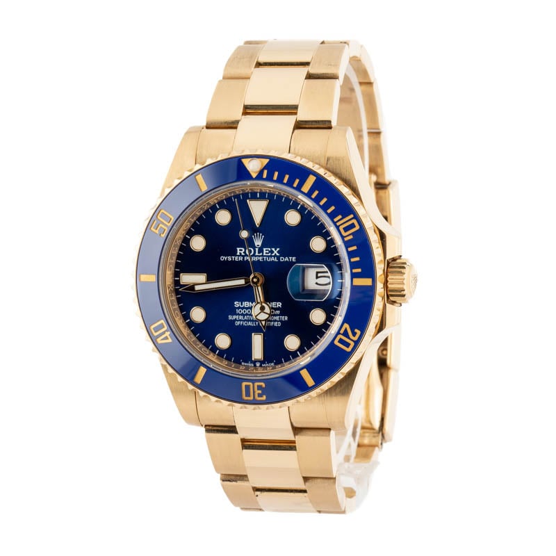 Rolex Submariner ref 126618 18k Yellow Gold Blue Dial