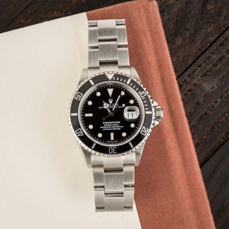 Mens Rolex Submariner 16610 Black Dial