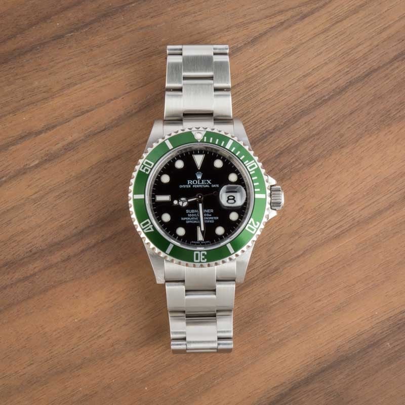 Rolex Submariner 16610LV Stainless Steel Kermit