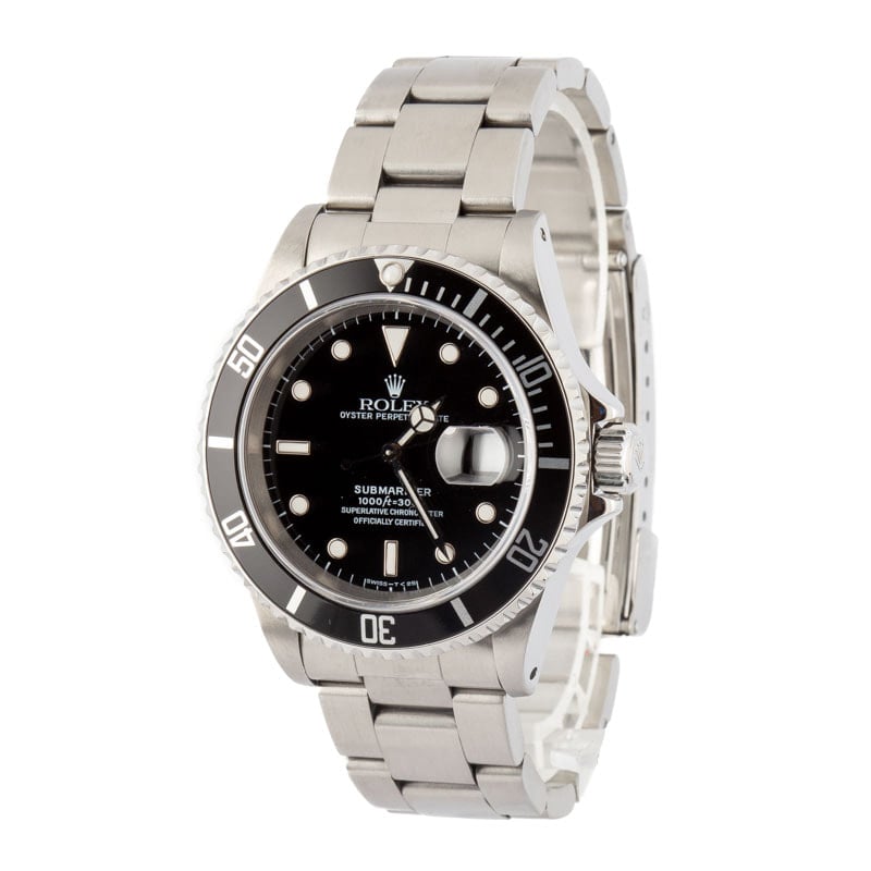 Rolex Submariner Ref 16610 Stainless Steel Black Dial