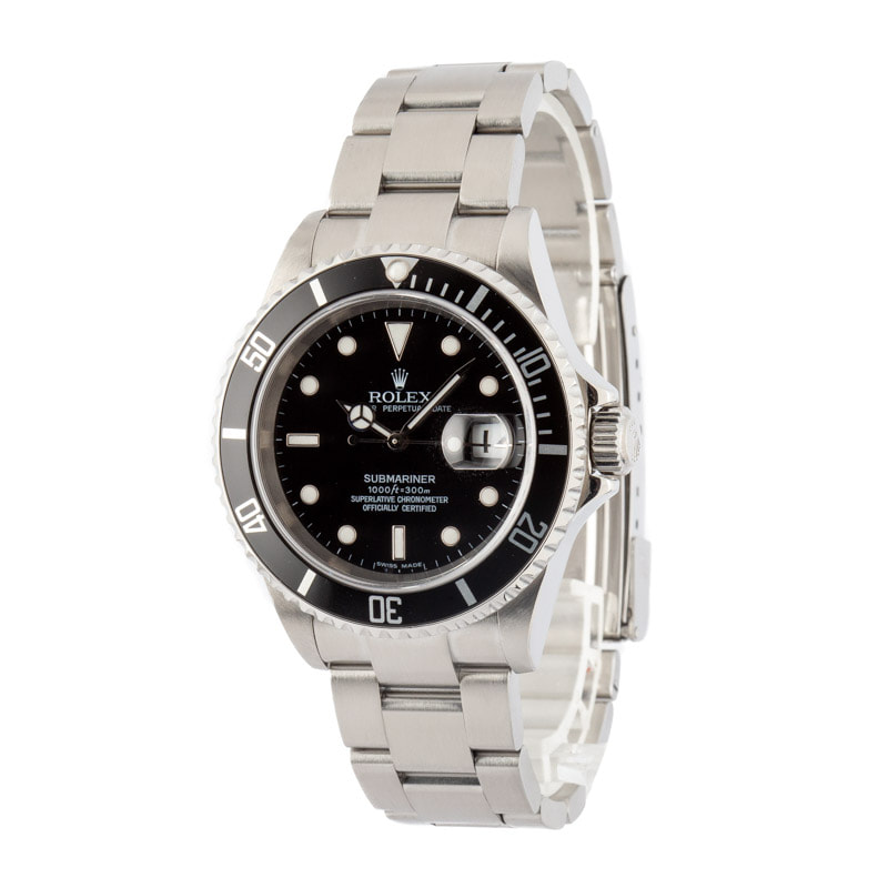 Rolex Submariner 16610T No Holes Steel Case