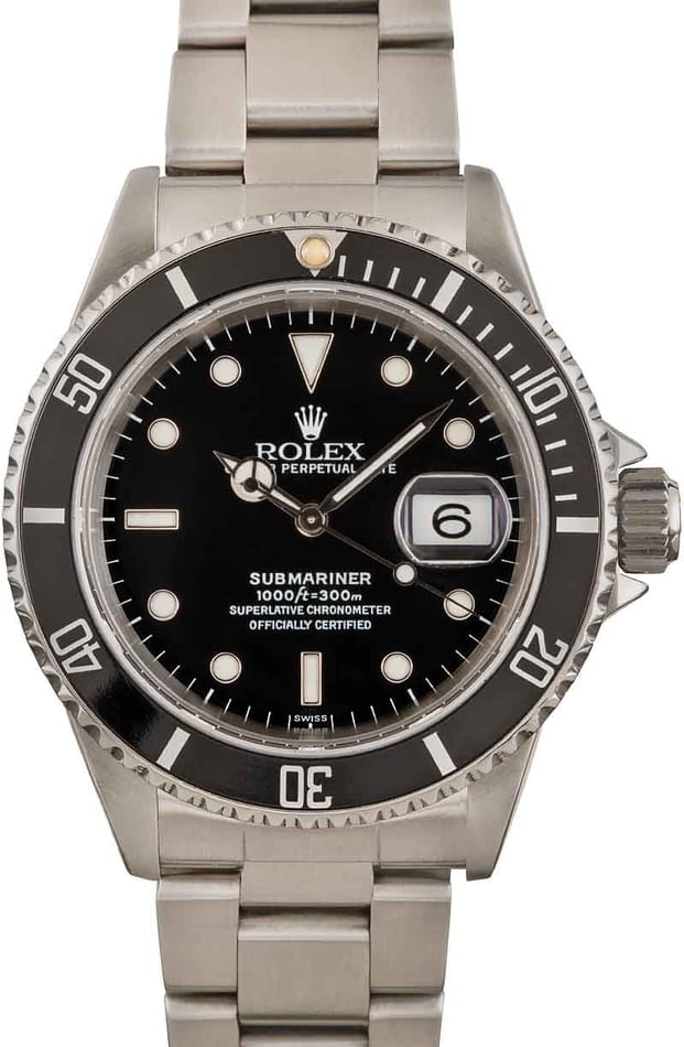 Used Rolex Submariner 16610 Black Bezel