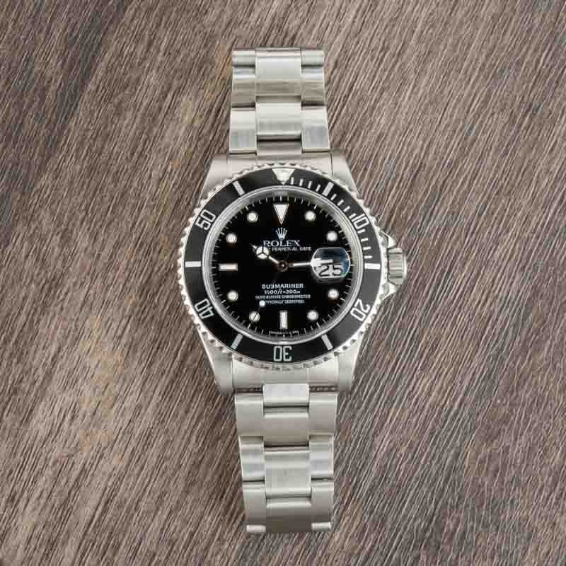 Used Rolex Submariner Steel Oyster Ref 16610 Black Dial