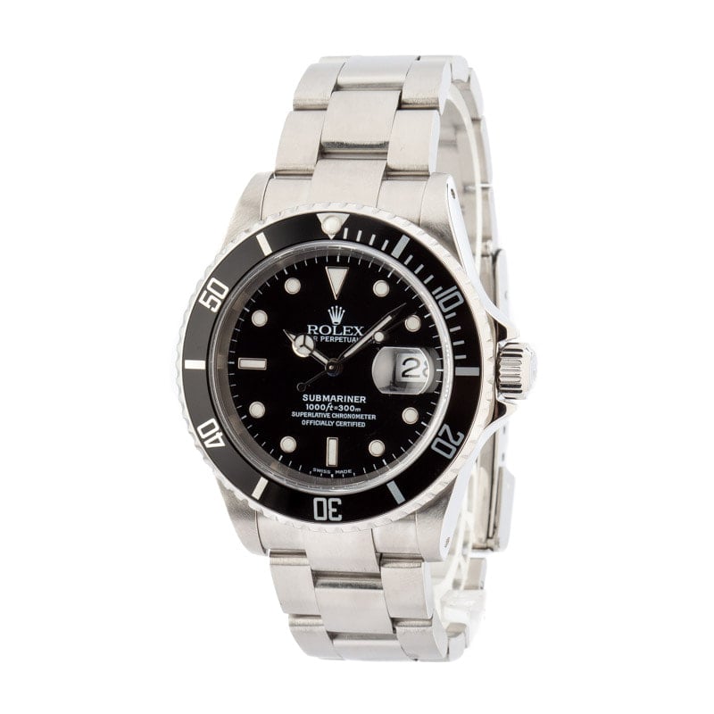 Pre-owned Rolex Submariner 16610 Steel Oyster