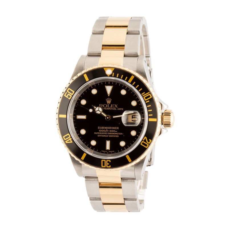 Rolex Submariner Two Tone 16613 Black Bezel