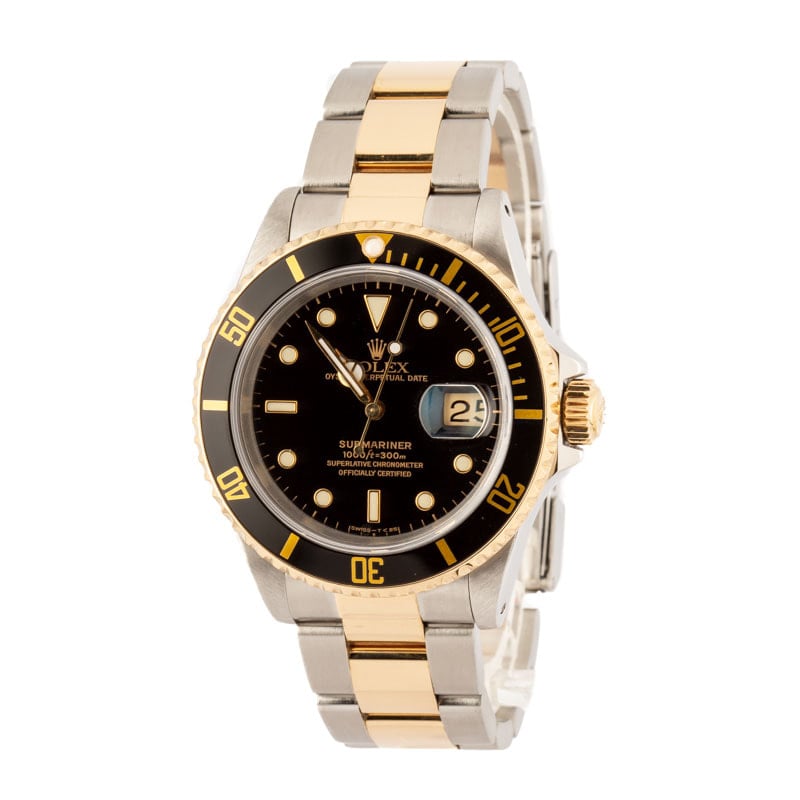 Rolex Submariner 16613 Black Dial with Two Tone Oyster