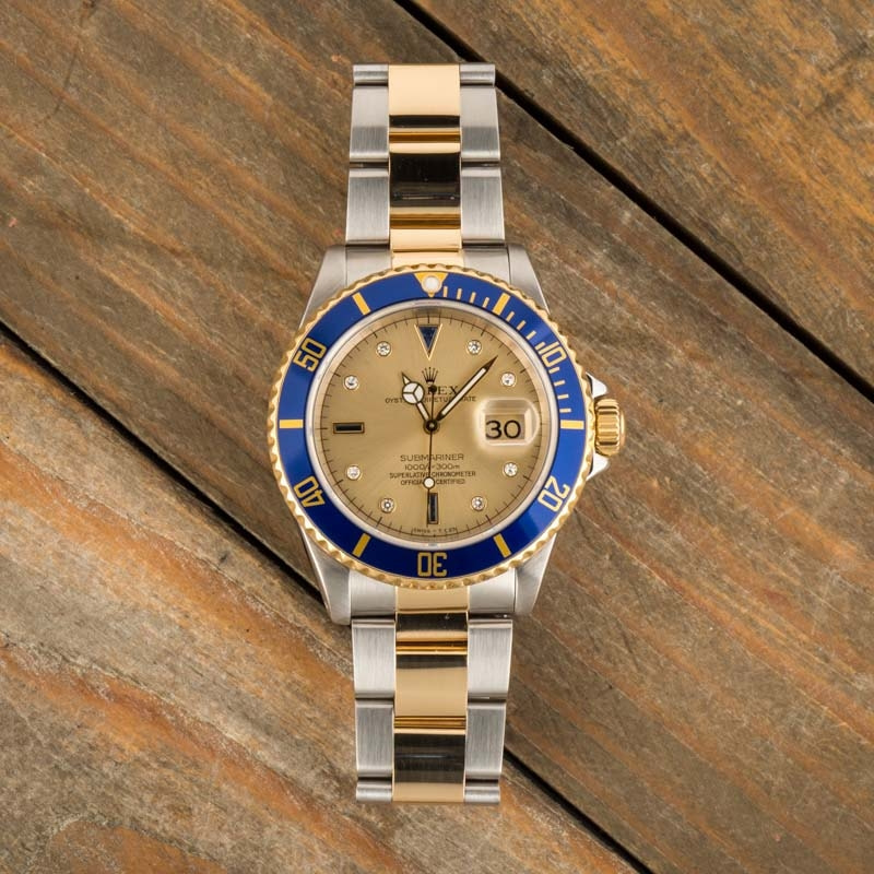 Rolex Submariner 16613 Champagne Serti