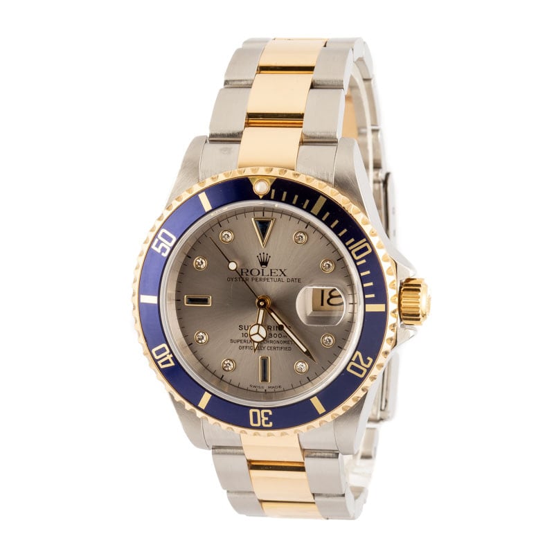 Rolex Submariner Ref 16613 Slate Serti Dial