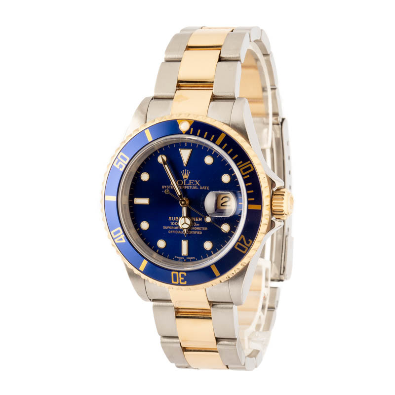 Pre-owned Rolex Submariner Ref 16613 Bluesy