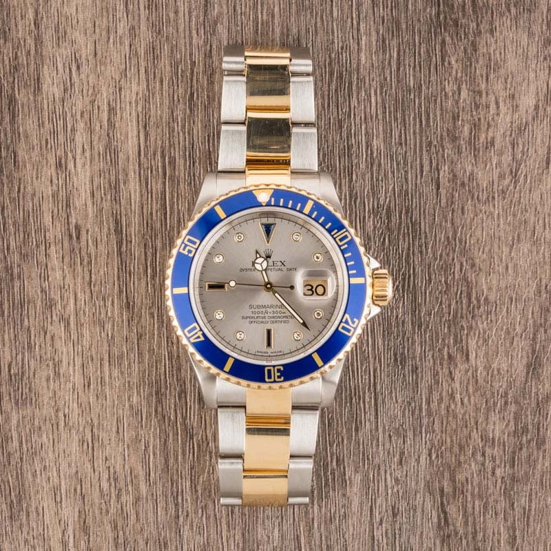 Pre-Owned Rolex Submariner 16613T Serti Dial