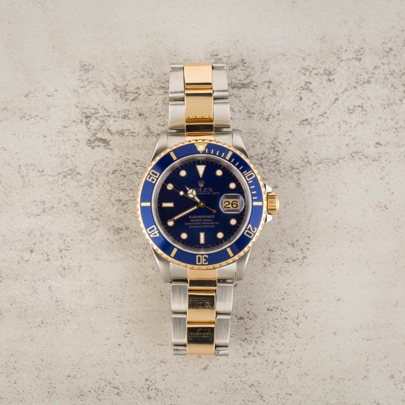Rolex Two-Tone Submariner 16613 Blue Bezel