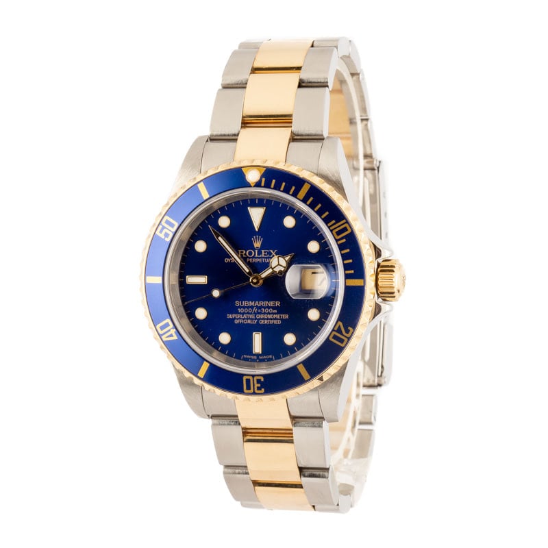 Men's Pre-owned Rolex Submariner Ref 16613 Blue Dial