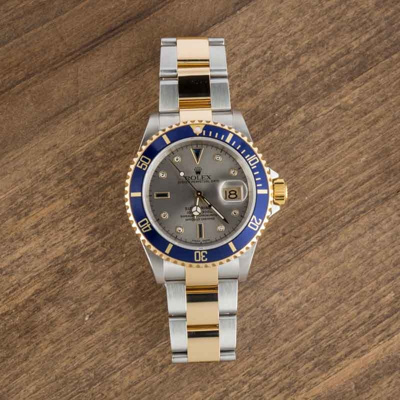 Rolex Submariner Ref 16613 Slate Serti Dial
