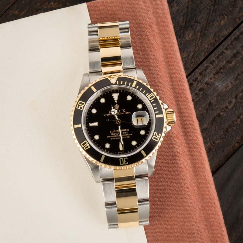 Rolex Submariner 16613 Black and Gold