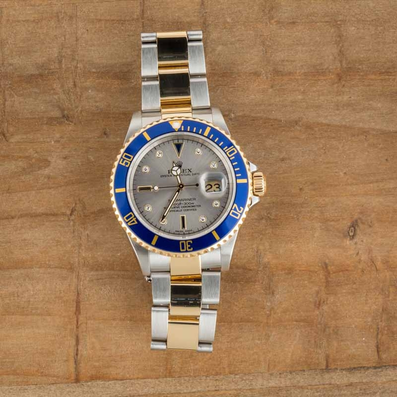 Pre-Owned Rolex Submariner 16613T Serti Dial