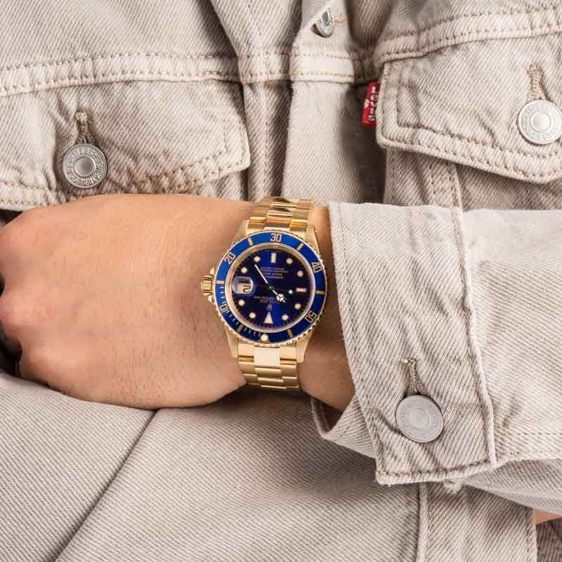 Used Rolex Submariner ref 16618 18k Yellow Gold