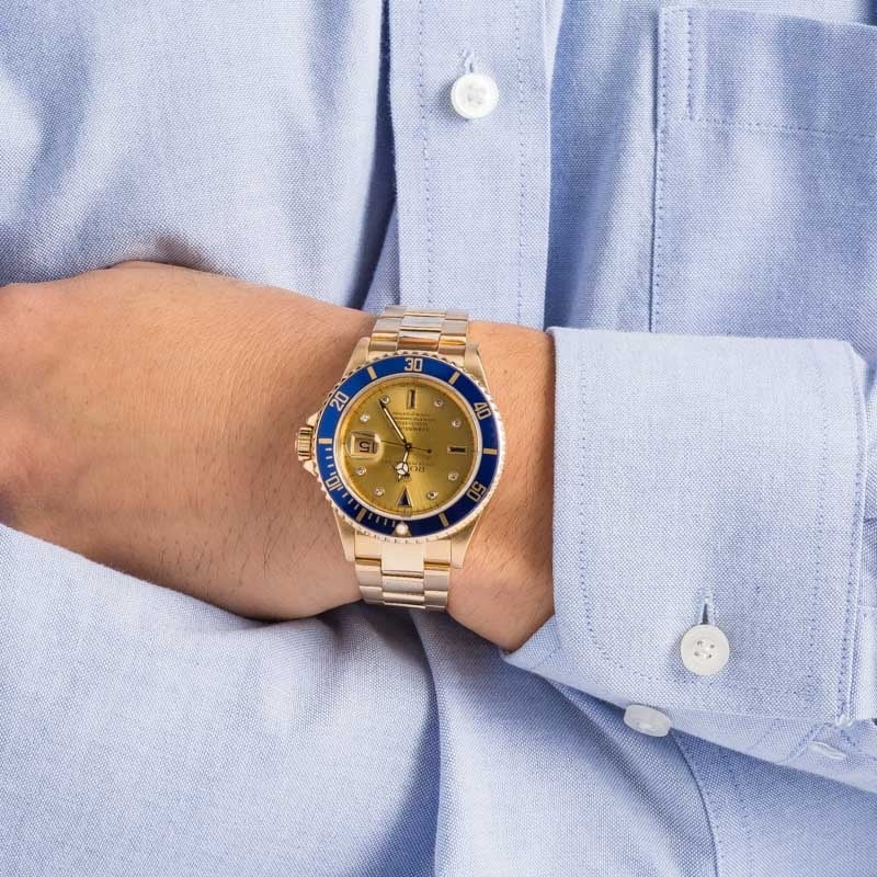 Rolex Submariner 16618 Champagne Serti
