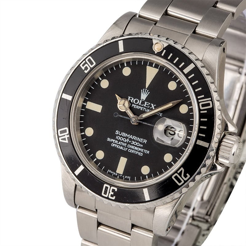 Vintage Rolex Submariner 16800 Matte Black Dial