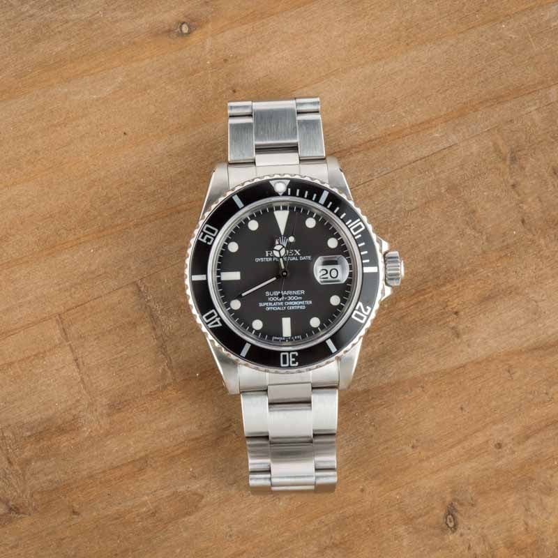 Used Rolex Submariner 16800 Stainless Steel Oyster