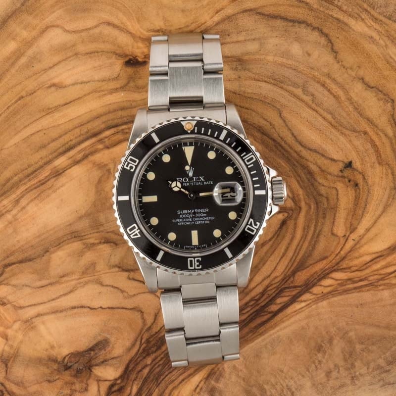 Rolex Submariner 16800 Date - 40mm Mens Watch - Black Dial - Serviced - 1986