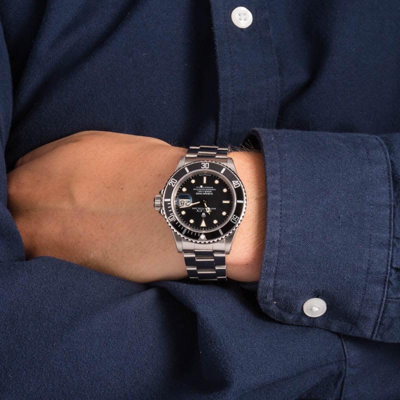 Used Rolex Submariner 16800 Stainless Steel Black Dial