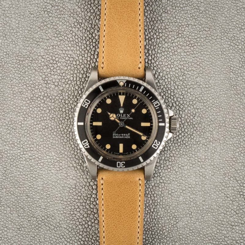 Vintage Rolex Submariner 5513 Stainless Steel Black Dial